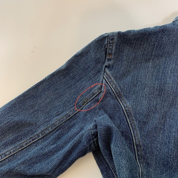 CHAPS Military Style Denim Jacket Button Front Long Sleeve Small - Picture 12 of 12